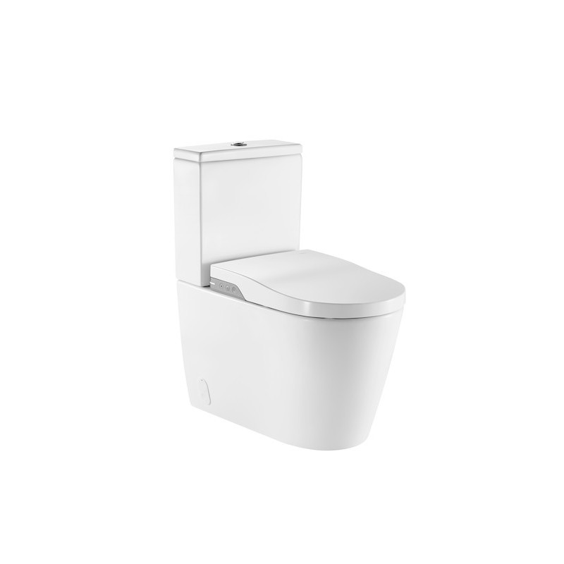 In-Wash® - Smart toilet adosado a pared con salida dual. Incluye cisterna, tapa y asiento. Necesita toma de red.