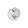 Mezclador termostático empotrable para baño-ducha con desviador-regulador de caudal a las dos salidas superiores y salida...