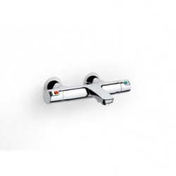 Mezclador termostático exterior para baño-ducha con desviador-regulador de caudal para baño-ducha