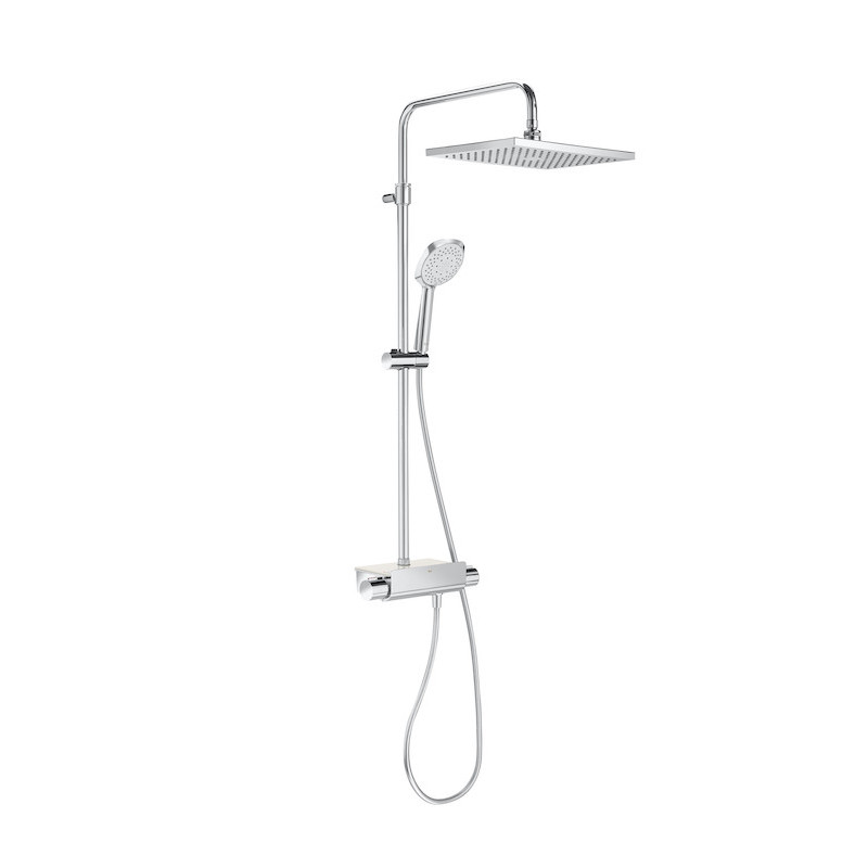 SQUARE - Columna de ducha termostática con repisa