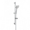 SQUARE - Kit de ducha. Incluye ducha de mano de 130 mm de 4 funciones, barra de 800 mm, soporte regulable para ducha de mano,...