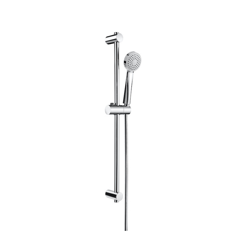 Kit de ducha. Incluye ducha de mano de 80 mm de 1 función, barra de 700 mm, soporte regulable para ducha de mano y flexible...